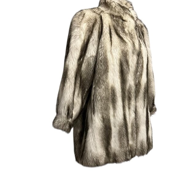Hillmoor Faux White Fox Fur Coat, USA, White Black, M - Picture 7 of 11